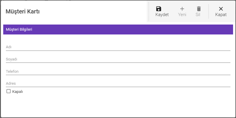 satış müteri cari kartı