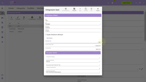 e-ticaret api ayarları