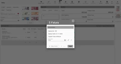 e-fatura kesme işlemi